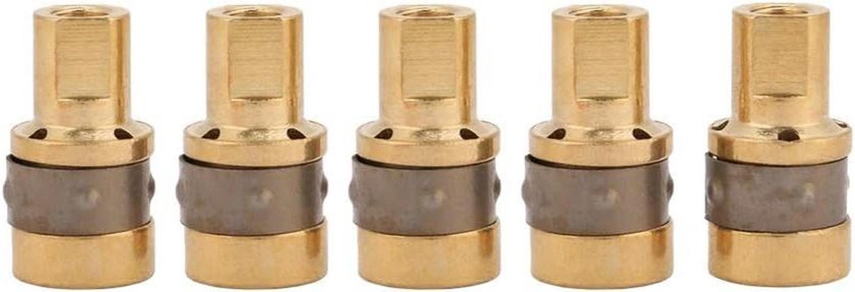Gasdiffusor Tipadapters - Lasonderdelen Messing - MIG Lassen - Stabiele Prestaties - 5 Stuks - Messing