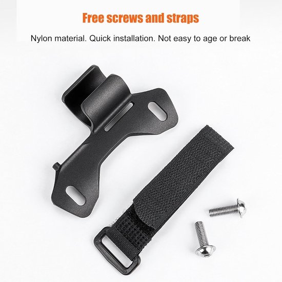 Fietspomp Clip - Bevestiging Houder - Fietsband Oppompen - Stabiele Framebevestiging - 6.5 cm - Zwart — afbeelding 2