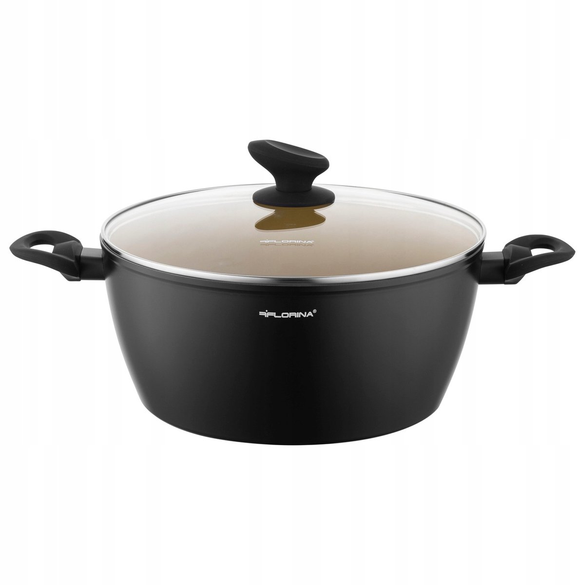 Florina AmVegan Aluminium Pan 26cm 4.8L Zwart met Deksel - Inductie