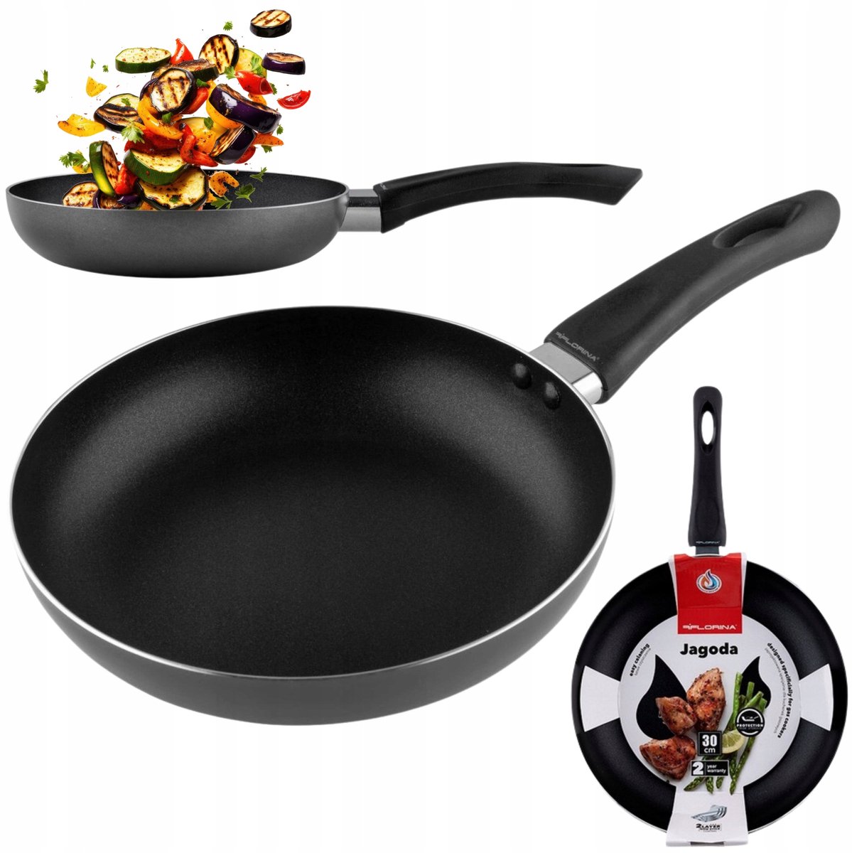 Florina Jagoda Aluminium Koekenpan 30 cm Anti-aanbaklaag