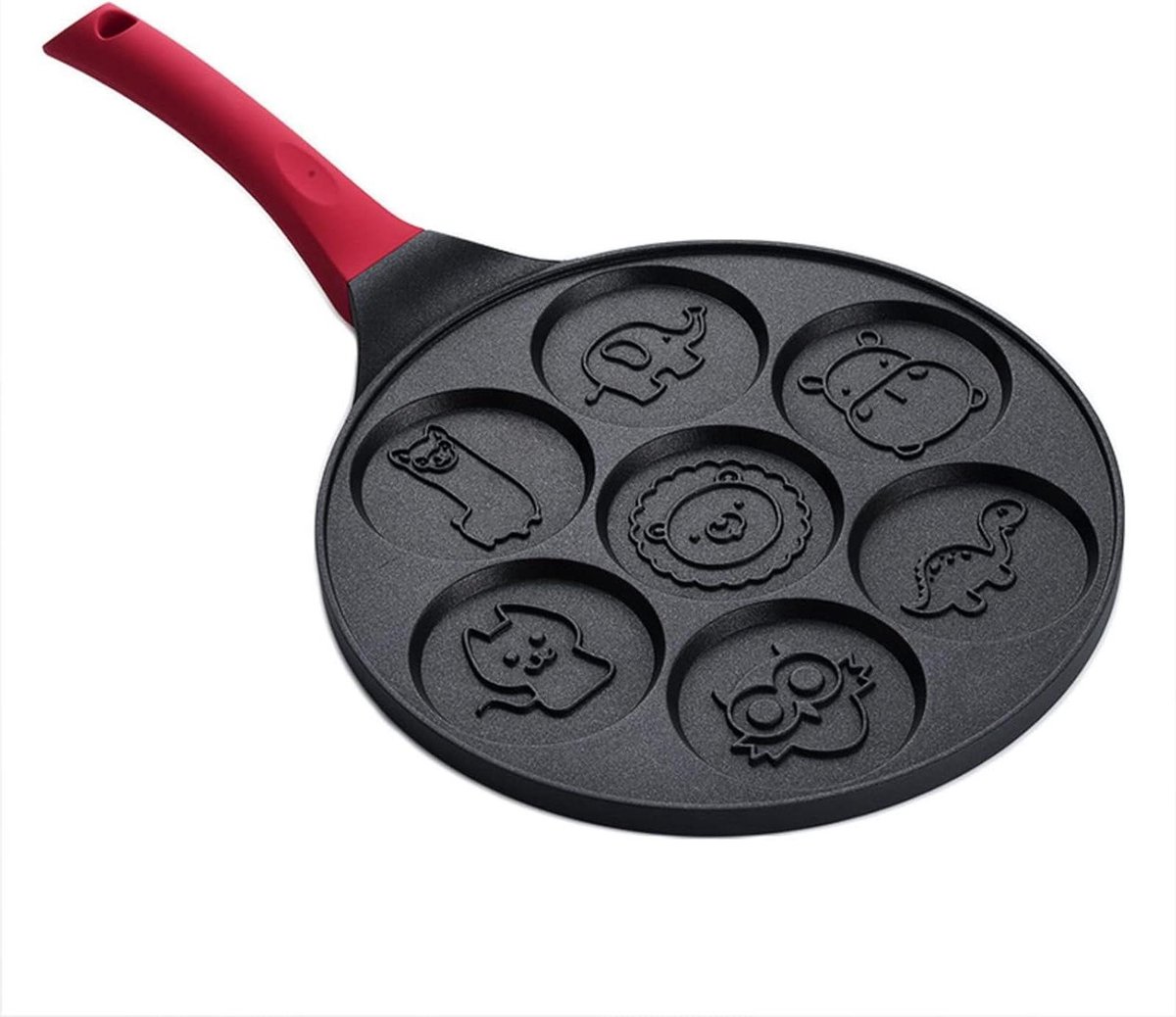 Pannenkoekenpan - Omelet Pan - Ontbijt Maken - 7 Dierengaten - 7 Koppen - Groen