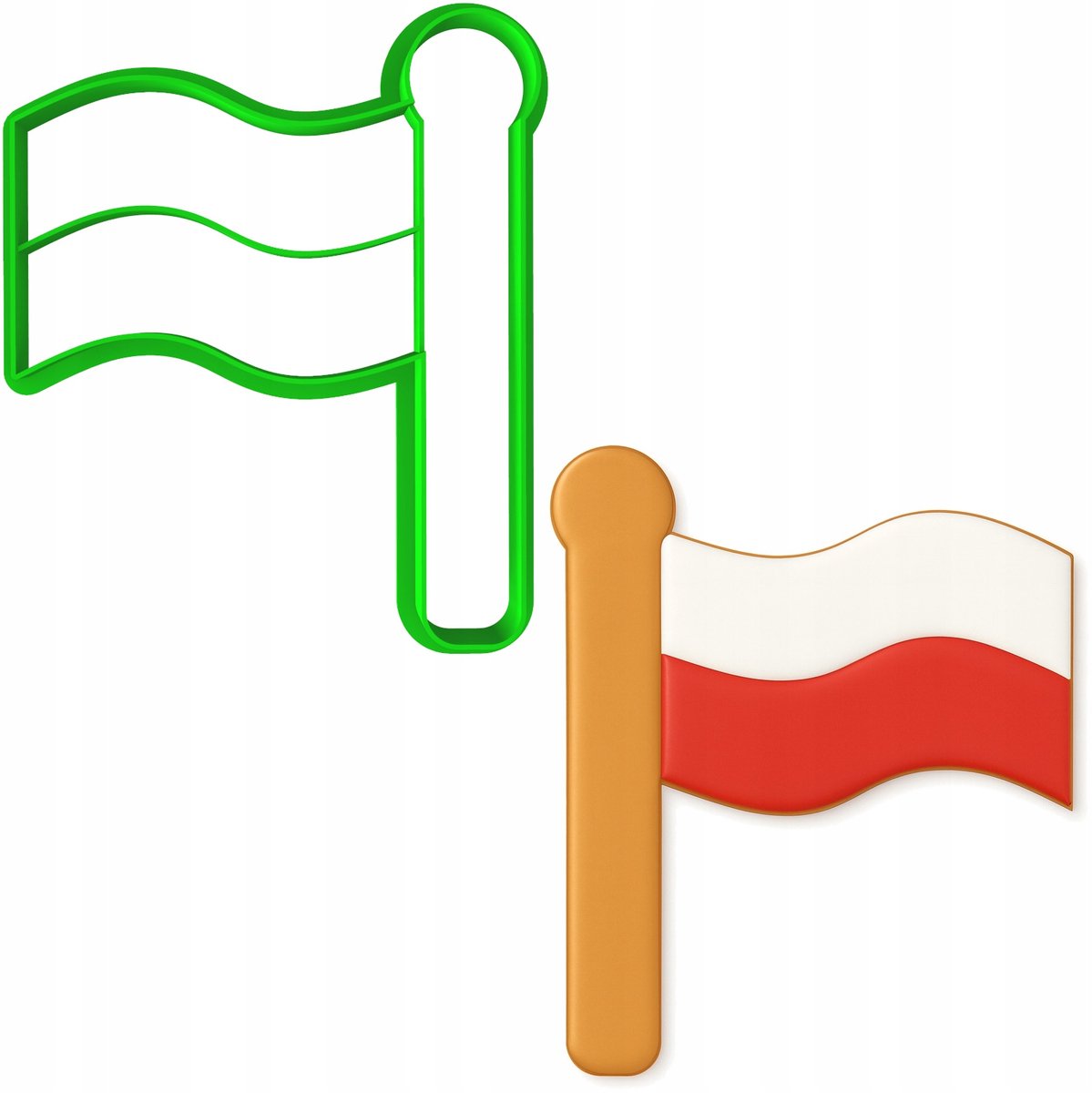 Koekjesvorm "Poolse Vlag" 10cm - Perfect voor Koekjes & Peperkoek