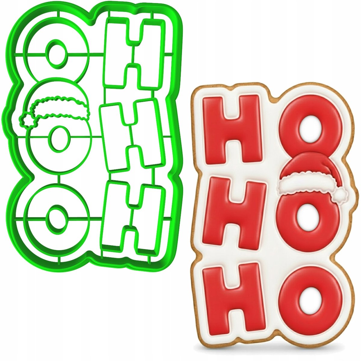 Kerstkoekjesvorm 'HO HO HO' - 10cm - PETG - Vaatwasmachinebestendig