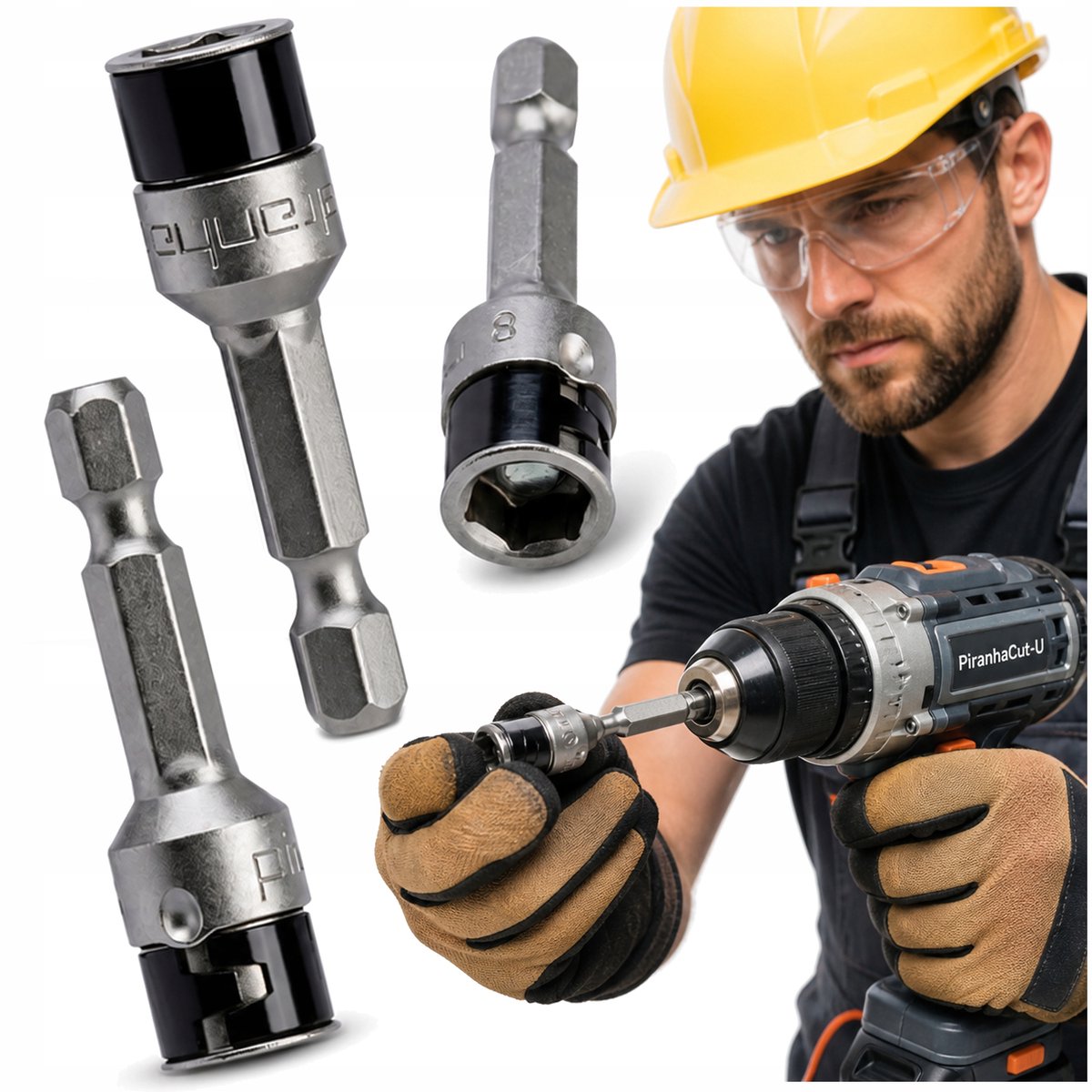 PiranhaCut 8mm magnetische dopsleutel voor RVS en aluminium schroeven