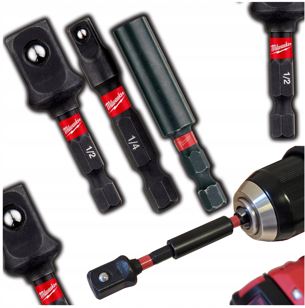 Milwaukee Magnetische Bit houder & Adapters voor Slagschroevendraaiers