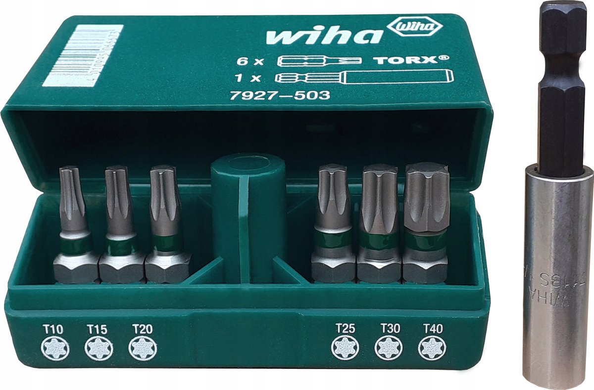 Wiha Groene Tresor Torx Bitset 7 Delig 1/4"