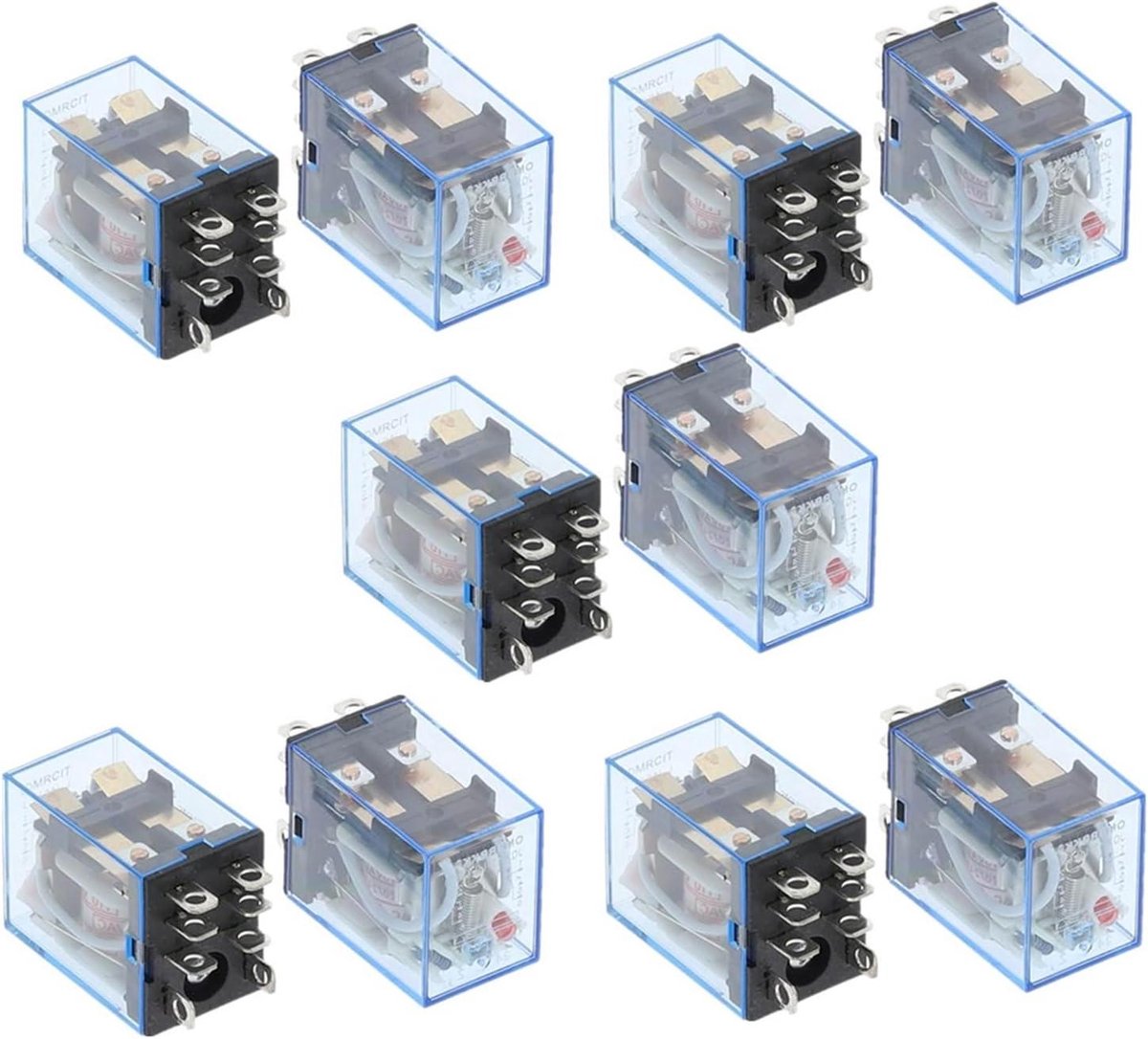 Elektromagnetisch Relais - Mini Schakelrelais - Besturingstechniek - 8 Pins DPDT - 10A 220/240V AC - Transparant