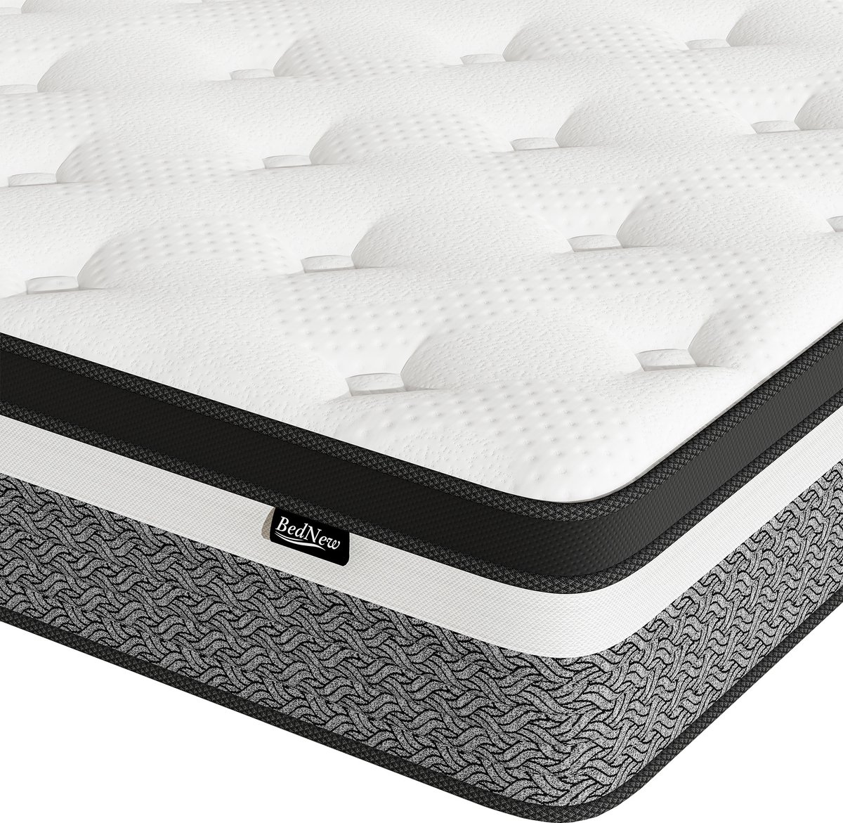 Bednew Hybrid Matras - 140x200 cm - Pocketvering - 31 cm - 7 Zones - Traagschuim