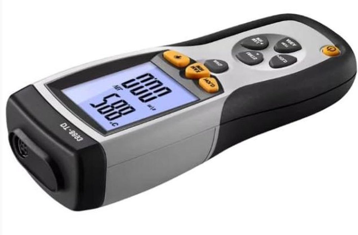 Digitale Windmeter - Luchtmeetsysteem - Weer Meten - Temperatuur Weergave - Draagbaar LCD - Grijs