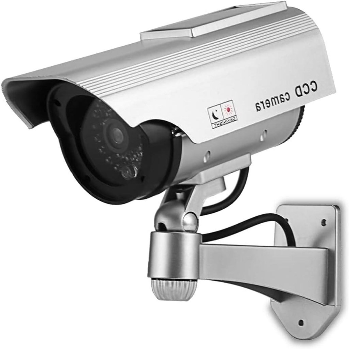 Nep Beveiligingscamera - Dummy Camera - Huis Beveiligen - Knipperend LED Licht - 174 x 85 mm - Zilver