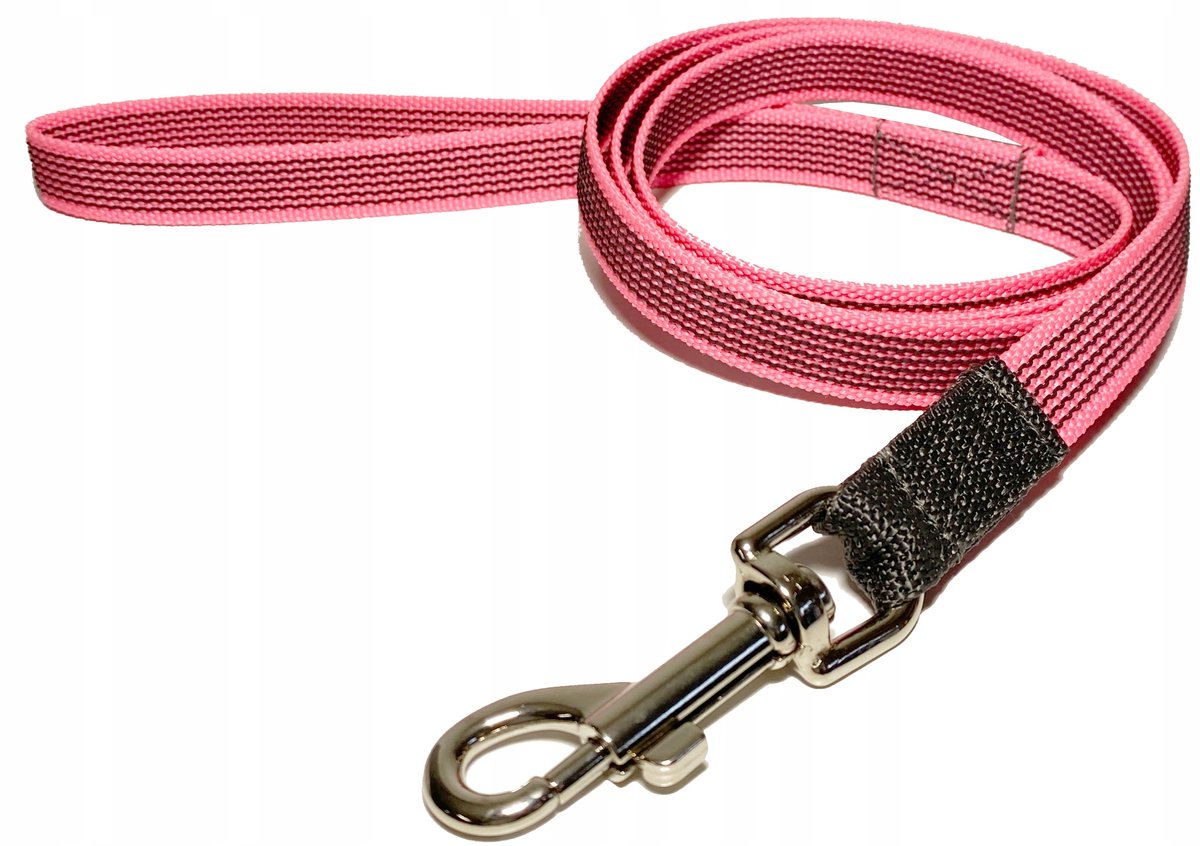 Sterke Hondenlijn met Rubberen Band - 1m x 20mm - Roze