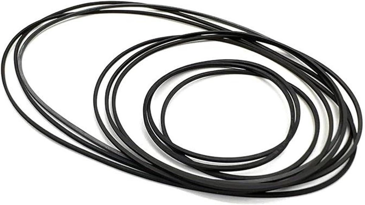 Transmissieriem - Aandrijfriem Rubber - Cassette Speler - Vierkante Doorsnede - 170mm Gevouwen - Zwart