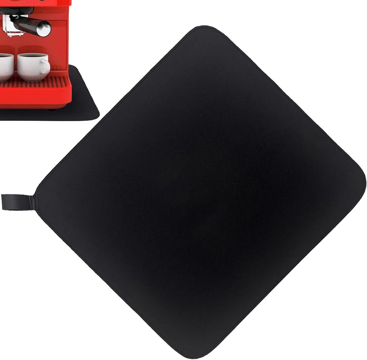 Schuifmat Koffiezetapparaat - Antislip Onderzetter - Keuken Beschermen - Vloeiend Schuiven - 33 x 32 cm - Zwart
