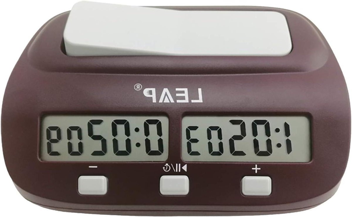 Digitale Schaakklok - Elektronische Timer - Bordspellen Spelen - Bonus en Vertraging - 14 x 94 cm - Wijnrood