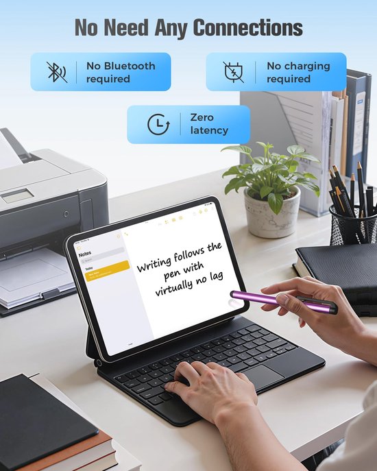 SMOAKEZ- Stylus Pen Universeel - 10x Styluspennen - Touchpen voor Tablets - Geschikt voor Smartphones - Clip-ontwerp - Antislip Grip — afbeelding 3