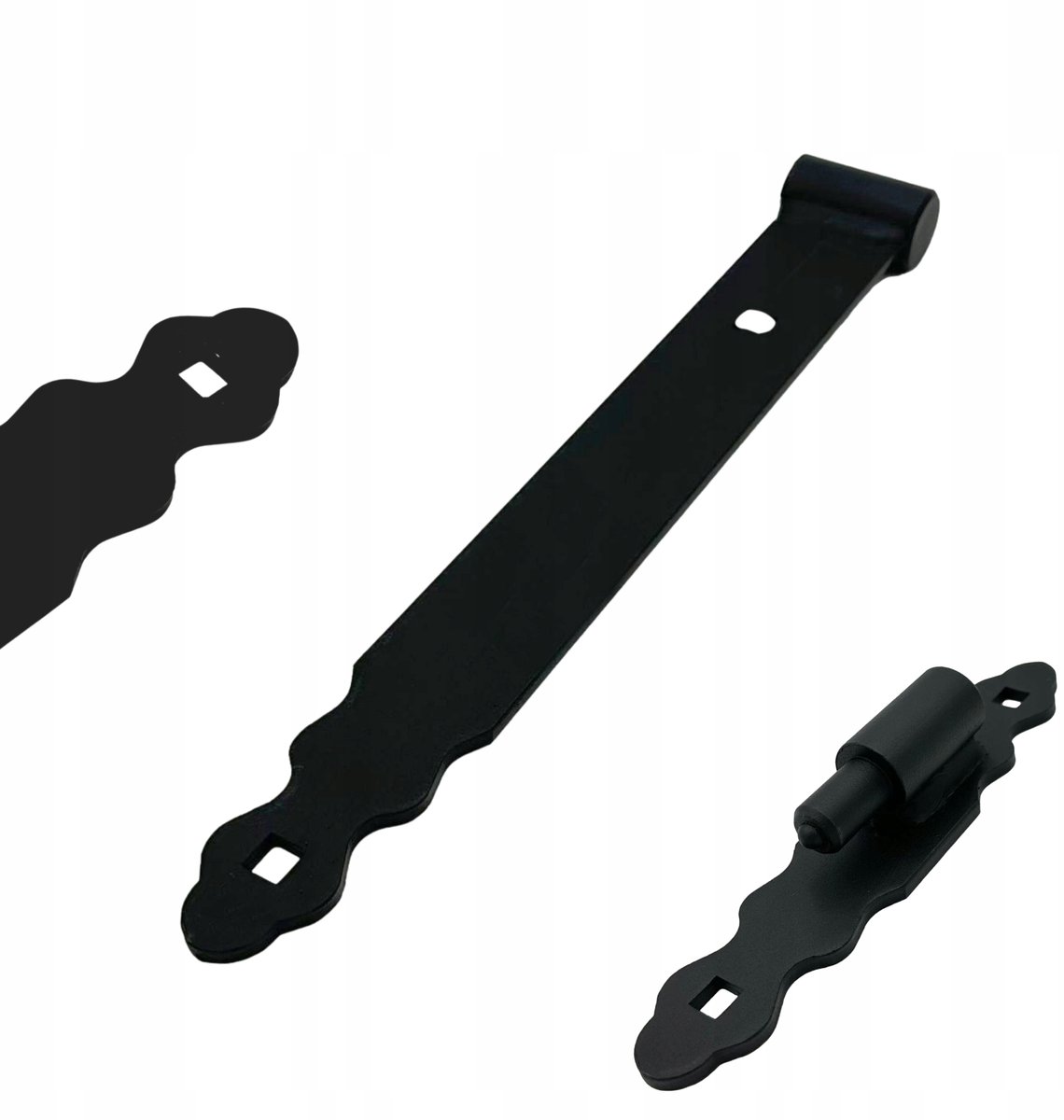 Zwarte Scharnier 300mm met Bal - Zwart - Garage/Deur - Retro Stijl