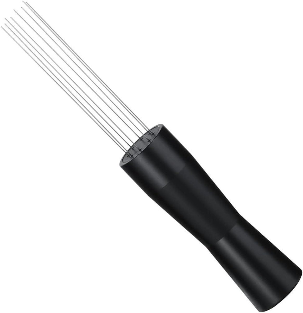 Espresso Roerder - Koffie Naald - Gelijkmatige Extractie - 8 Naalden Ontwerp - 13.5 cm Lengte - Zilver Zwart