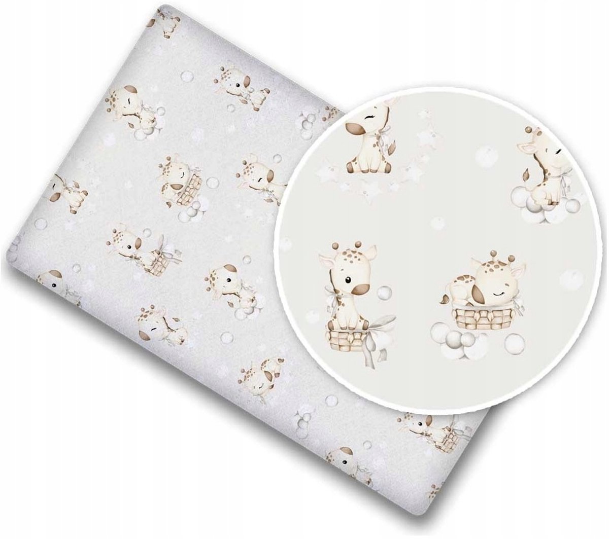 Babymam Hoeslaken 120x60cm 100% Katoen met Elastiek - Giraf Zosia