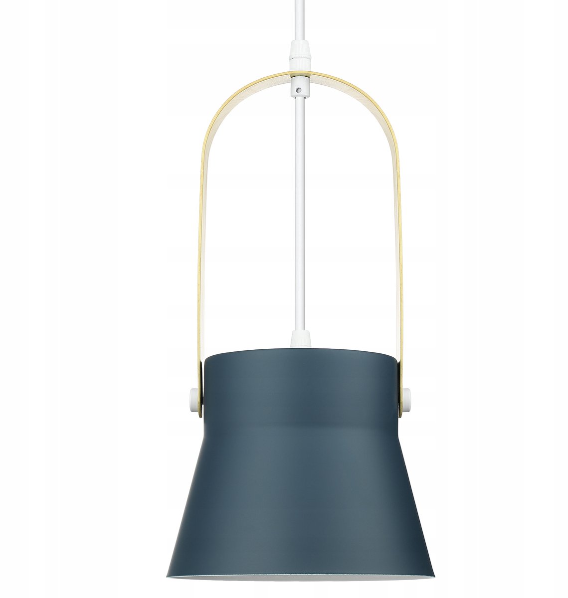 Scandinavische Hanglamp E27 Blauw Metaal Houtlook