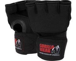 Gorilla Wear Gorilla Wear Gel Binnenhandschoenen - Met Polswrap - Snelverband voor (Kick)boksen & MMA - Knokkelbescherming - Inner Gloves met Omslag - S/M - Zwart