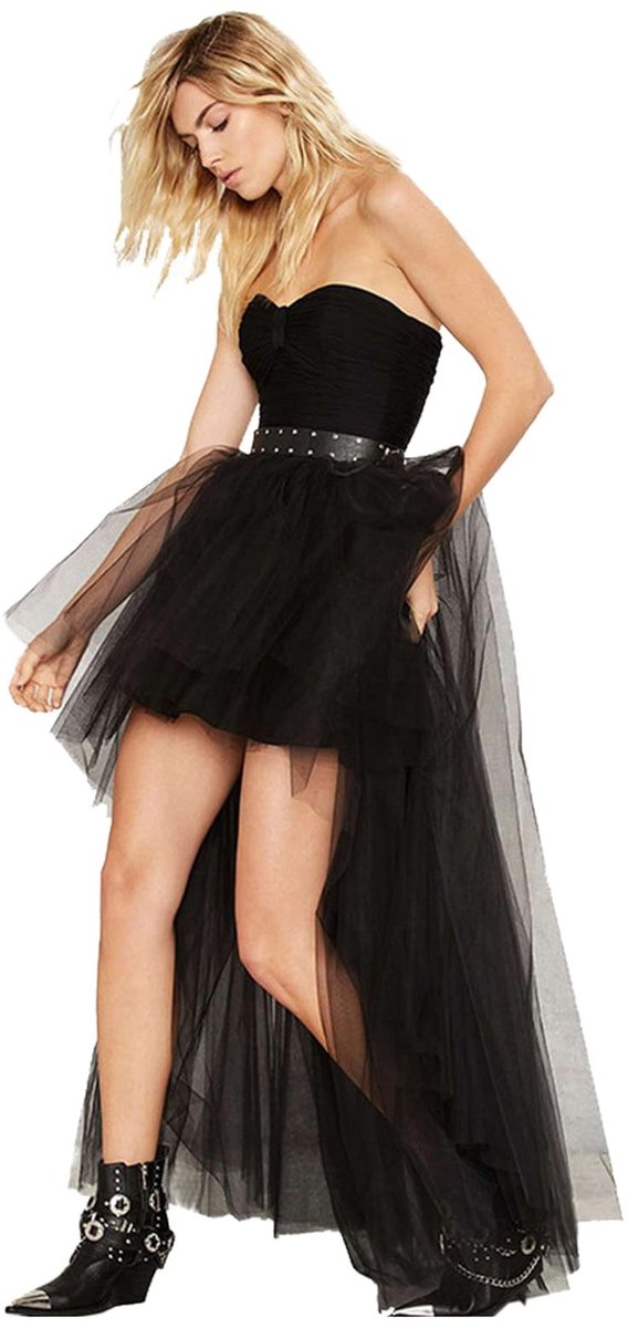 Dailygoods- Tule Rok - Vintage/Gothic - Hoge Taille - Zwaluwstaart - Midi/Maxi Lengte - Elastische Tailleband - Geschikt voor Bruiloften - Tutu