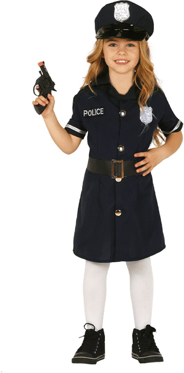 Politie agente verkleed set - jurkje - 3-delig - voor meisjes - carnaval kostuums 122/134 — cadeau in Spellen & Speelgoed - foto 2