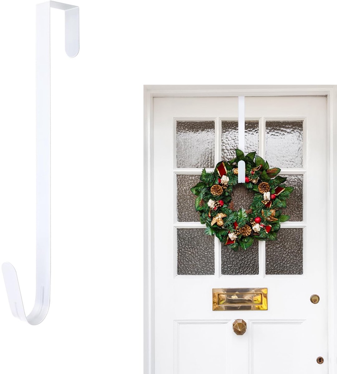 Dailygoods- Kerstkranshanger 38 cm - Metalen Deurhanger - Kerstdecoratie - Sneeuwvlokken/Haal - Wanddecoratie - Bruiloft Decoratie - Deurenhanger