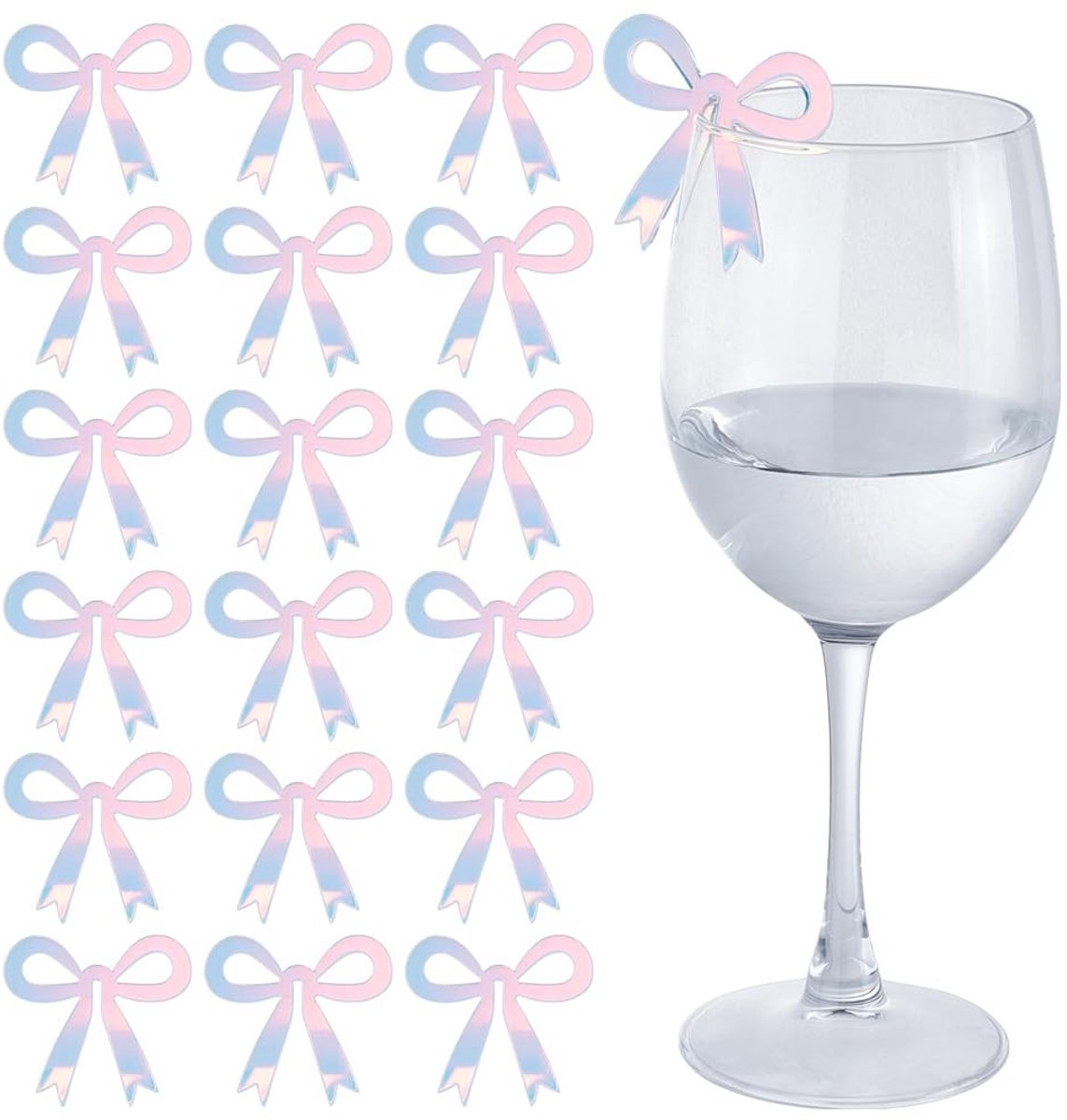 Dailygoods- Dranktags Strikvormig Ontwerp - 30 Stuks - Acryl - Herbruikbaar - Lichtgewicht - Perfect voor Bruiloften/Cocktailparty's - Drankmarkers