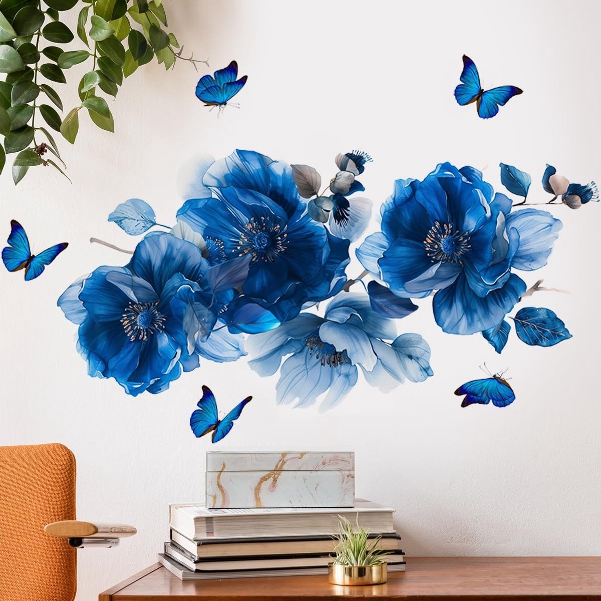 Dailygoods- Muursticker Bloemen Aquarel - Muurstickers Slaapkamer - Wanddecoratie Woonkamer - Wanddecoratie Badkamer - Verwijderbaar - Zelfklevend