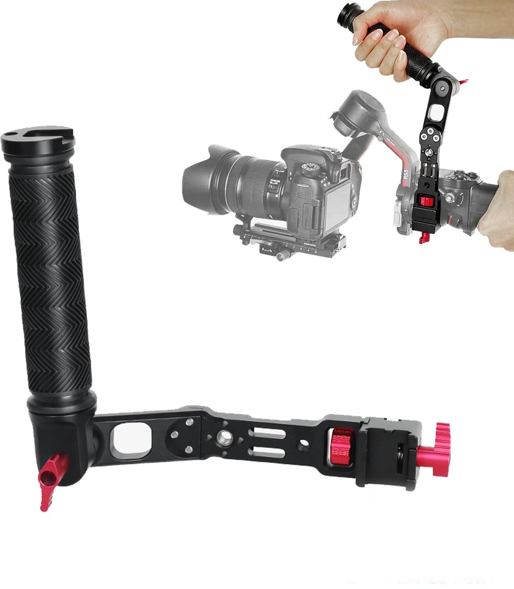 Dailygoods- Handgreep Lichtgewicht Aluminium - Wandbeugel - Koude Schoenbevestiging - Verstelbare Positionering - Snelle Montage - Schokbestendig Vergrendelingsmechanisme - Camerahandgreep