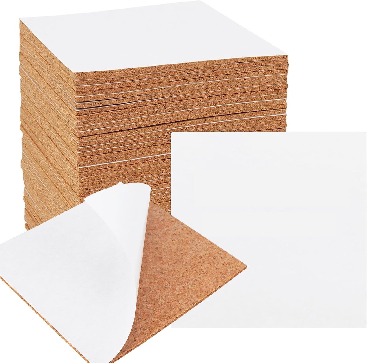 Dailygoods- Kurkonderzetters 100 stuks - Zelfklevend - 10x10 cm - Demping - Ondersteuning - Veelzijdig gebruik - Kurktegels
