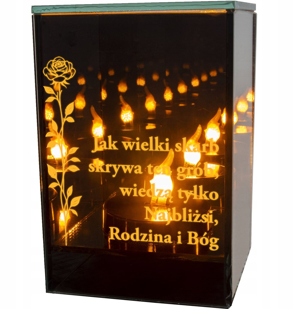 LED Graf Lampion met Oneindig Vlameffect - Moderne Herdenking