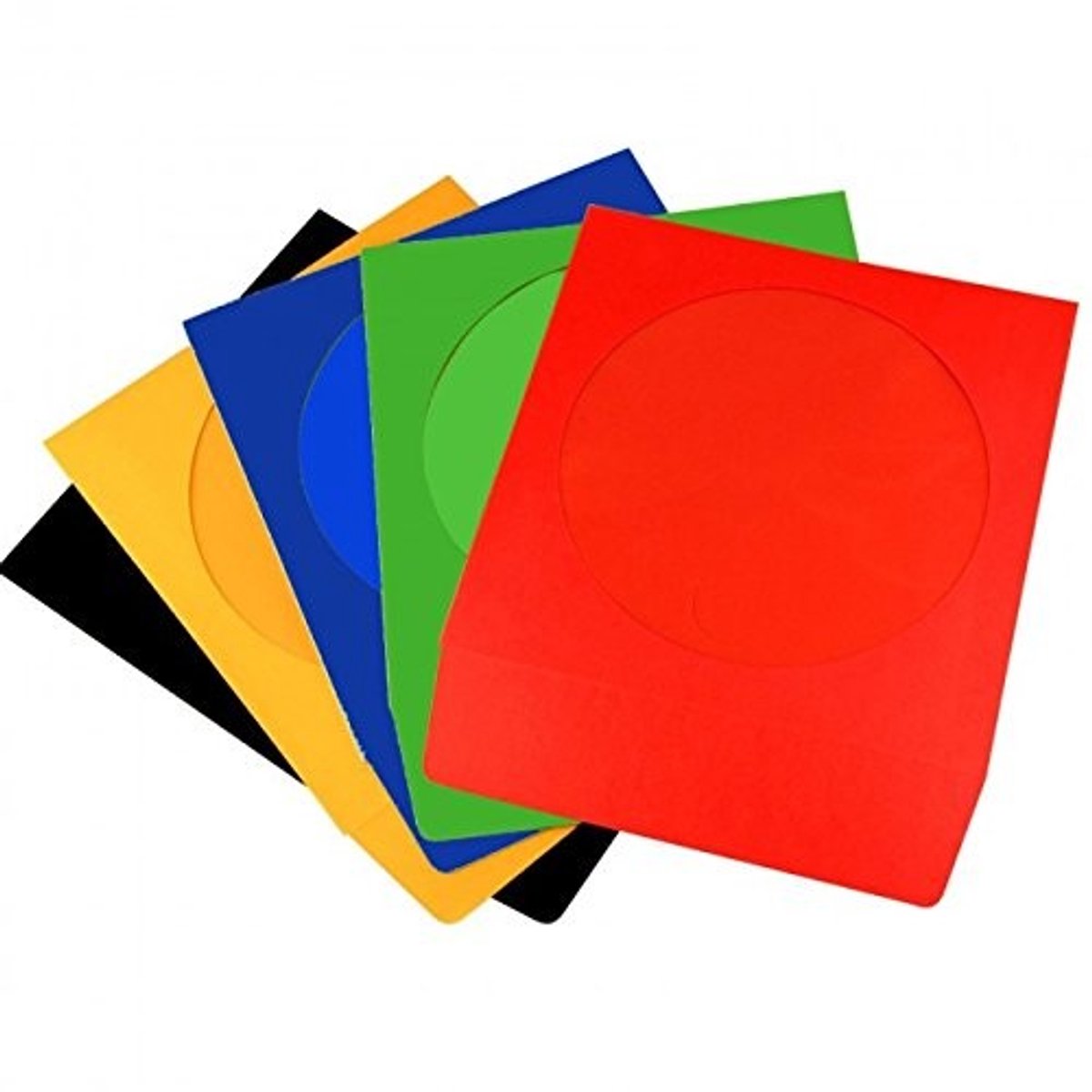 ZEYNOMAX- CD Hoesjes 200 Stuks - Gekleurde Papieren Enveloppen - Met Venster/Flap - CD Opbergsysteem - Bescherming Tegen Stof/Kras - Geschikt Voor CD/DVD - Cd Hoes