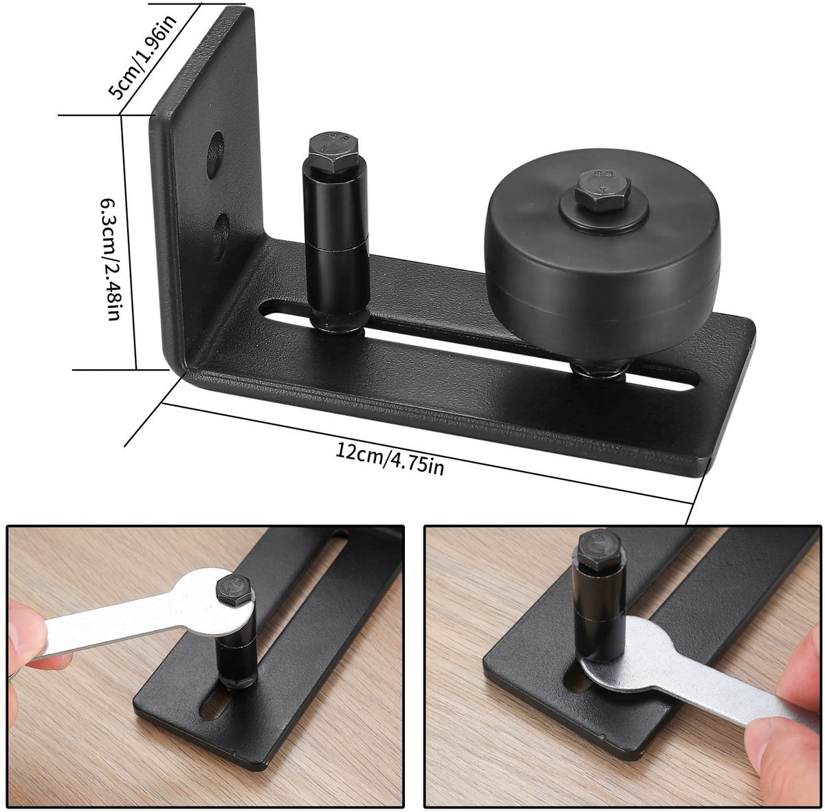 Dailygoods- Ondergeleider Volledig Verstelbaar - Ondergeleider/Beugel - Schuifdeur Hardware - Schuifdeur Rail Systeem - Geluidsloos Bewegen - Eenvoudige Installatie - Deurgids