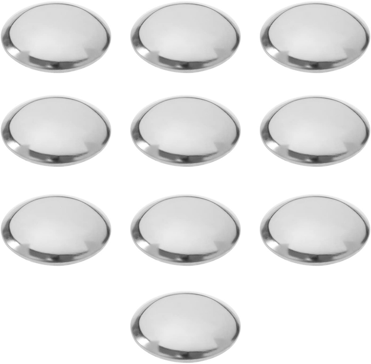 Dailygoods- As Cap 10 Stuks - Roestvrij Staal - Star-lock Dome Eindas Caps - Geschikt voor 20 mm Assen - Duurzaam - Zilver - Asnaafkap