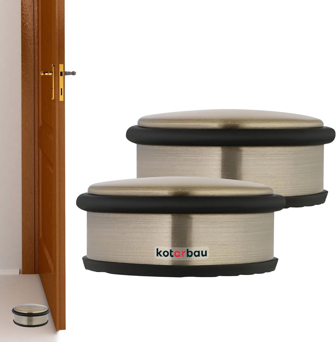 Deurstopper Set - Deur Buffer - Deuren Open Houden - Roestvrij Staal - 2 Stuks - Gepatineerd