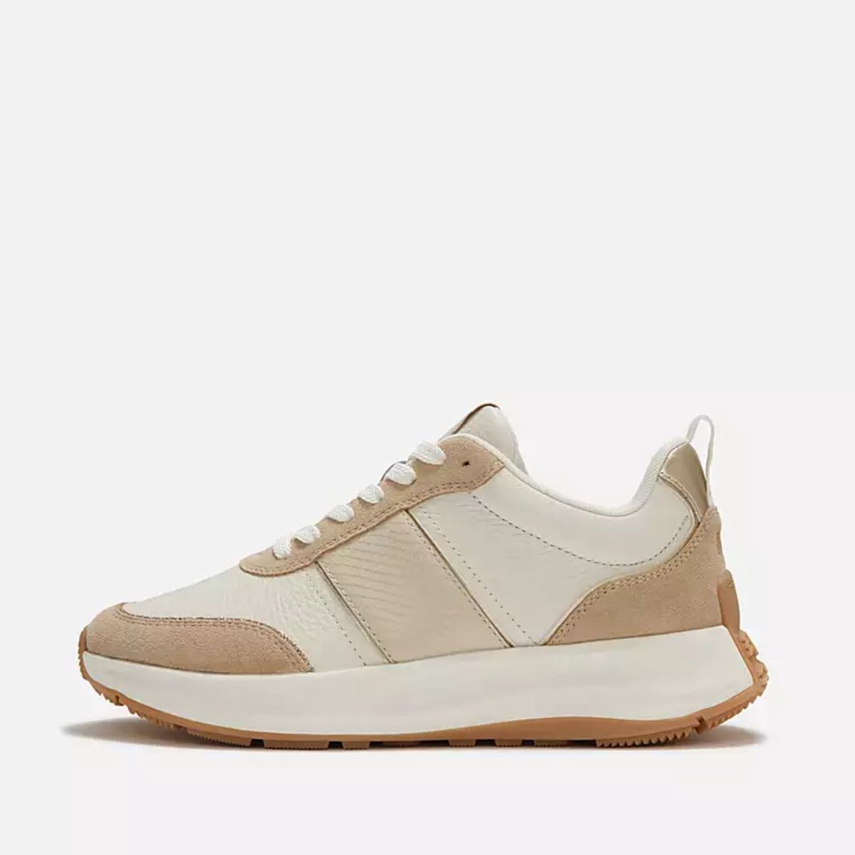 FitFlop F-Mode Flow Snake Glitter Trainers BEIGE - Maat 37