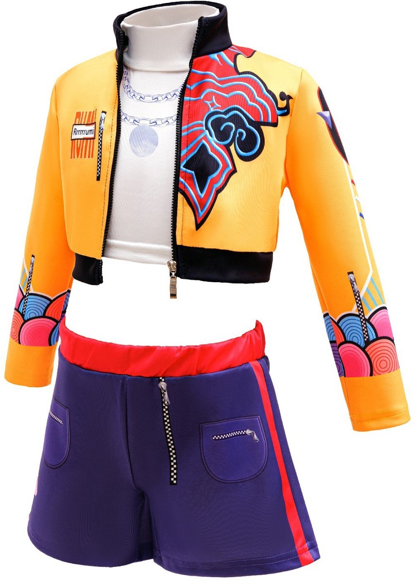 Joya Kids® K-pop Stijl Meisjes Verkleedset | Geïnspireerd op de Demonenjagers Helden | Verkleed Kostuum voor Kinderen | Verkleedkleding voor Carnaval & Halloween | Stoere Outfit Meisje | Maat 140 - 150 | 10-12 Jaar | Extra Large — afbeelding 9