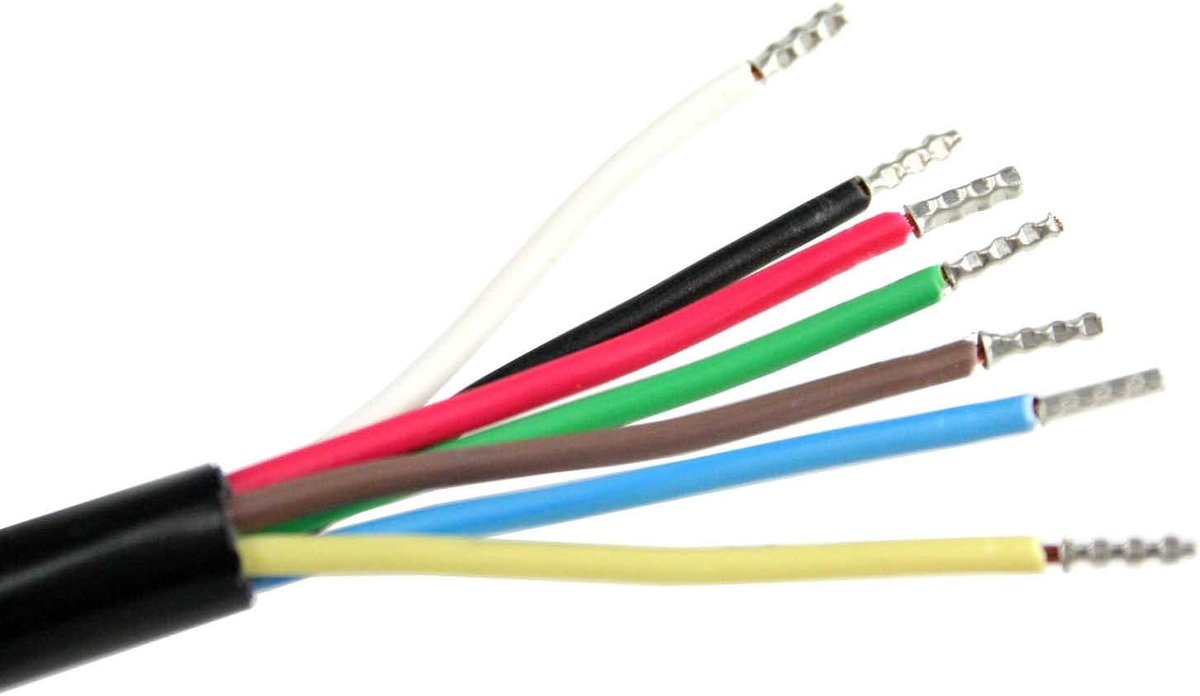 Aansluitkabel - Stroomkabel caravan - Stroomvoorziening buiten - 7 aderige kabel - 2 Meter - Zwart