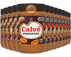 Calve Pindakaas - Regular - zonder toegevoegde suikers - 12 x 650 g