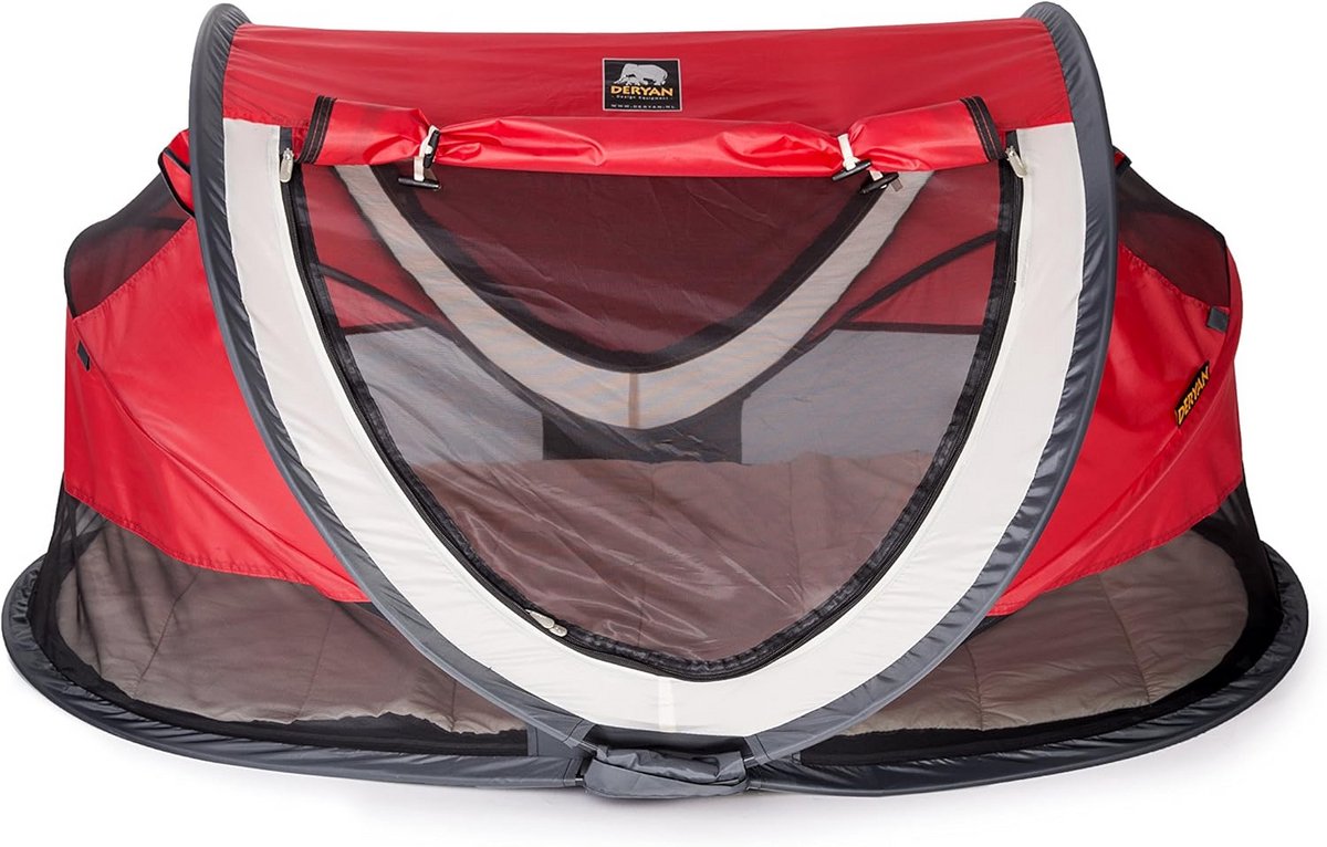 Reisbed Toddler - Pop-up Tent - Veilig Slapen - Zelfopblaasbaar Matras - 136 x 84 cm - Rood