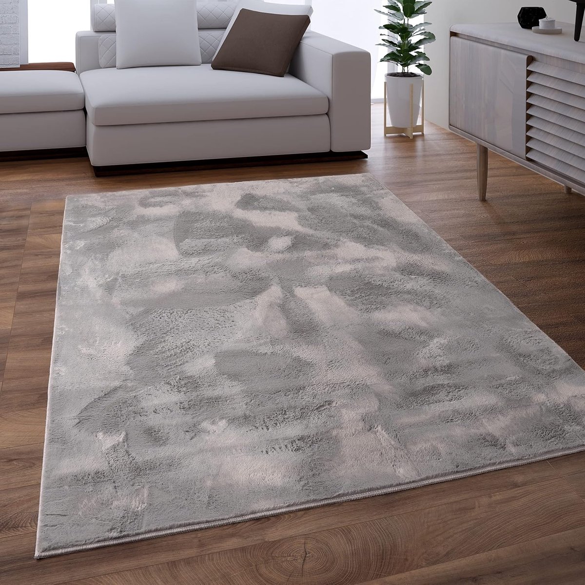Woonkamer vloerkleed - Zacht hoogpolig kleed - Comfort in huis - Oeko-Tex Standard 100 - 300x400 cm - Grijs