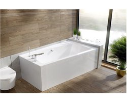 Badland INFINITY hoekbad 150 x 90 cm rechts wit met styropor ombouw