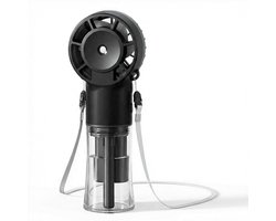 Draagbare ventilator met waternevelfunctie, USB-oplaadbare zakventilator, 4 snelheden, 20 ml watertank, Geschikt voor zomer, buiten, reizen, thuis, op kantoor en kamperen (zwart).