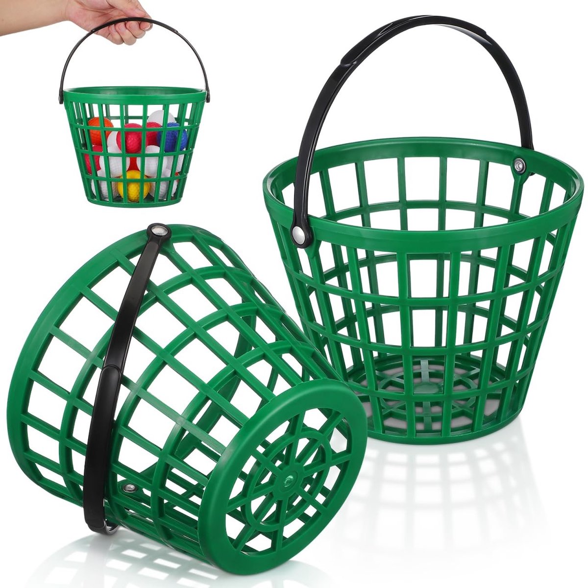 Dailygoods- Golfbalhouder Draagbaar - Multifunctionele Balhouder - Tennisballen Opberger - Golfbal Verzamelen - Lichtgewicht Emmer - 20 x 20 x 15 cm - Ballenhouder
