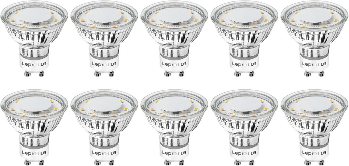 Led Lampen - Reflectorlampen - Energie Besparen - Warm Wit Licht - 10 Stuks - Wit