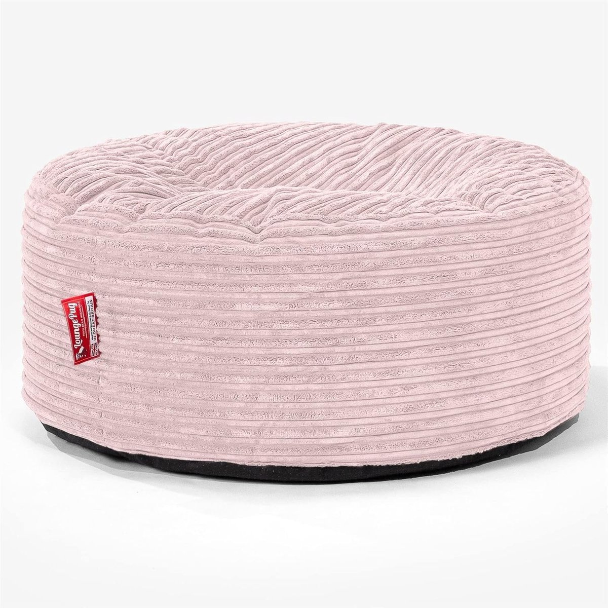 Zitkussen Rond - Poef Hocker - Voeten Rusten - Kindveilige Rits - 30cm Hoog - Roze Corduroy