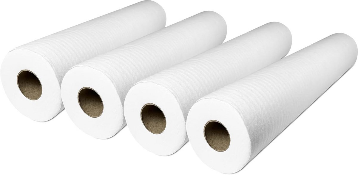 Rol Ligpapier - Vliesstof Papier - Hygiënisch Werken - Zeer Absorberend - 4 Rollen 60cm - Wit