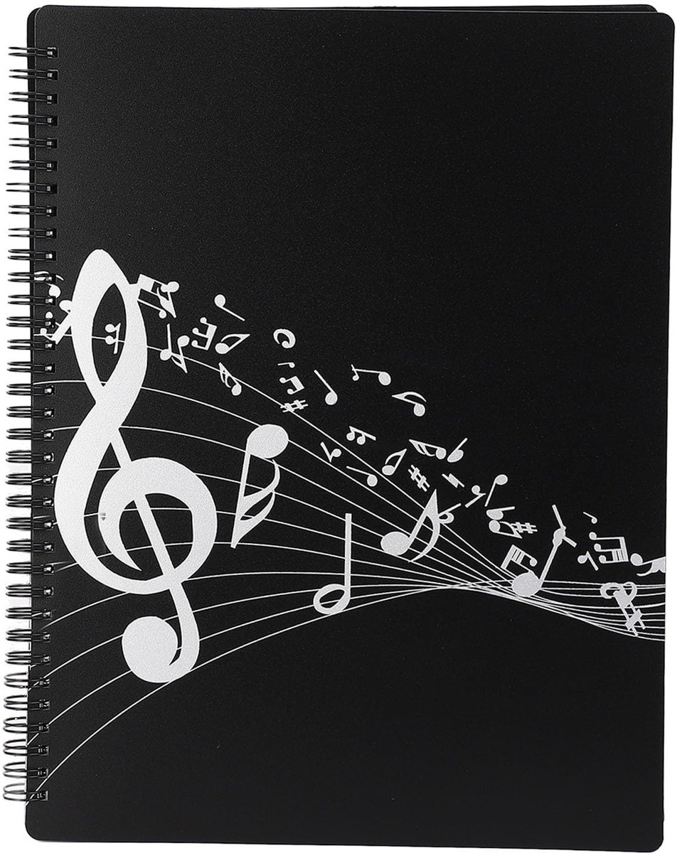 Dailygoods- Bladmuziekmap A4-formaat - Spiraalvormige Binder - 40 Pagina's - Transparante Binnenzakken - Waterdicht ABS-Materiaal - Antislip Design - Muziekbinder