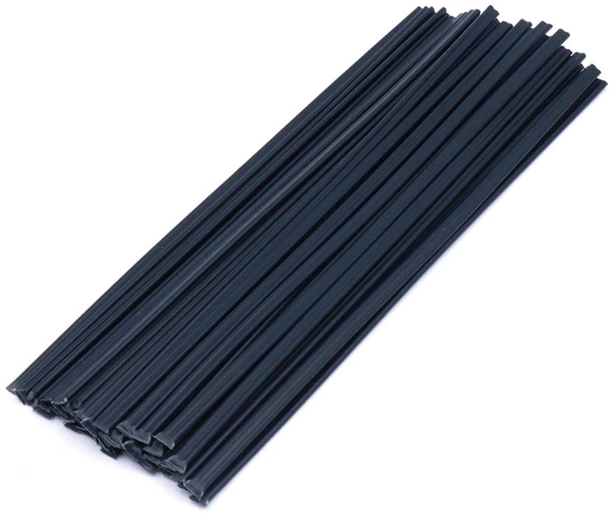 Dailygoods- Lasstaven 50 Stuks - Kunststof - PP Bumper - Kajak Reparaties - Plat Lint - Zwart - Extra Sterk en Flexibel - Reparatiestaven